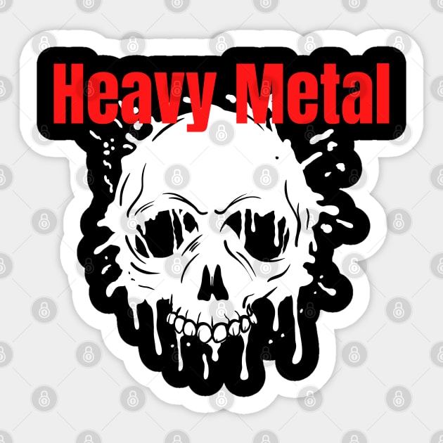 Heavy Metal Skull Sticker by Klau